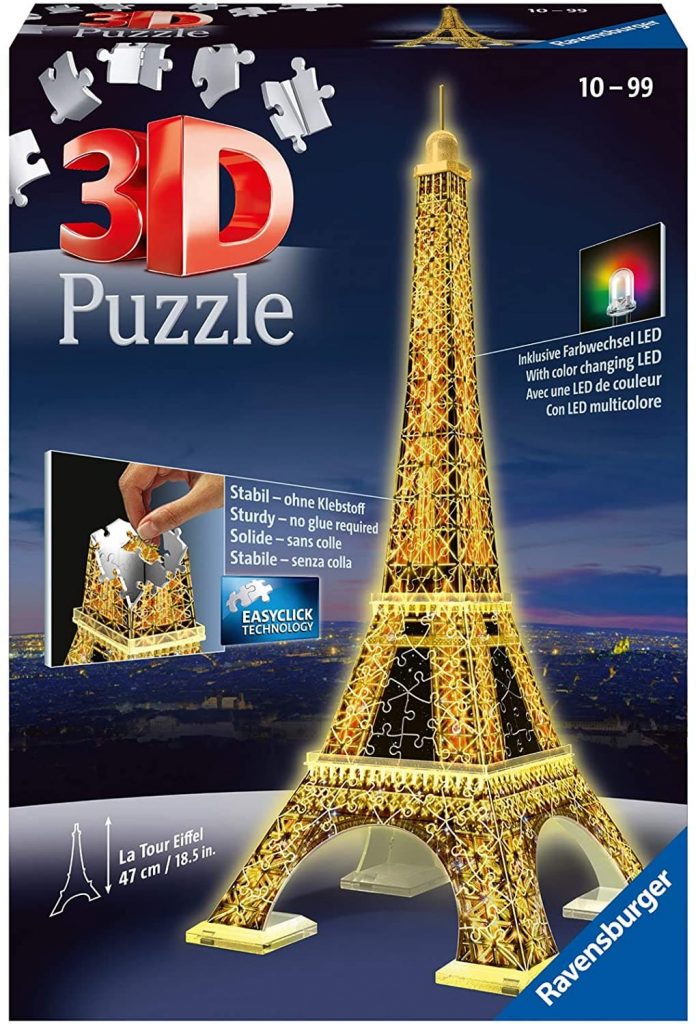 Puzzles y rompecabezas en 3D con luces led Torre Eiffel