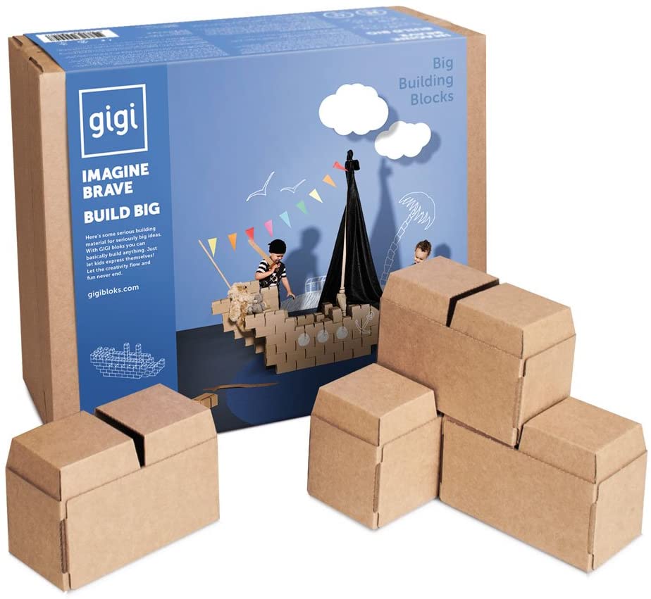 juego de construccion para niños con bloques gigantes de carton
